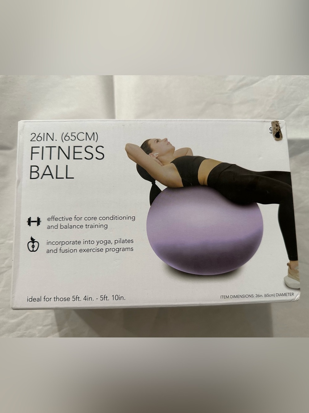 Purple Fitness Exercise Ball for Core & Yoga Workouts